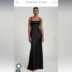 Jenny Yoo Ariana Black Satin Dress